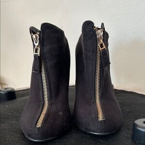 Black Zippered Ankle Boots